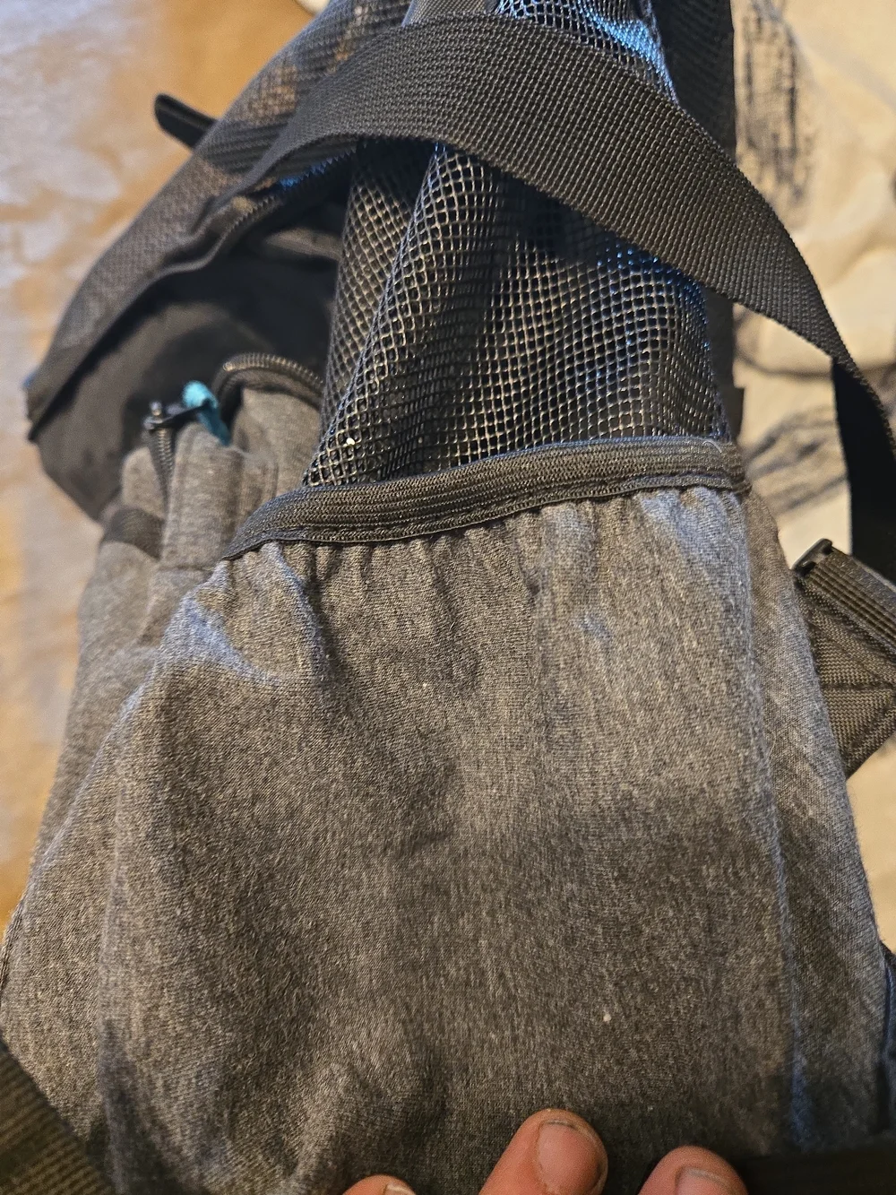 Top Paw Gray and Teal Pet Backpack Carrier